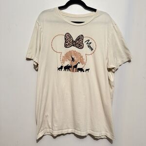 Disney Animal Kingdom Minnie Mouse Leopard Print Bow Mommy Short Sleeve T-Shirt